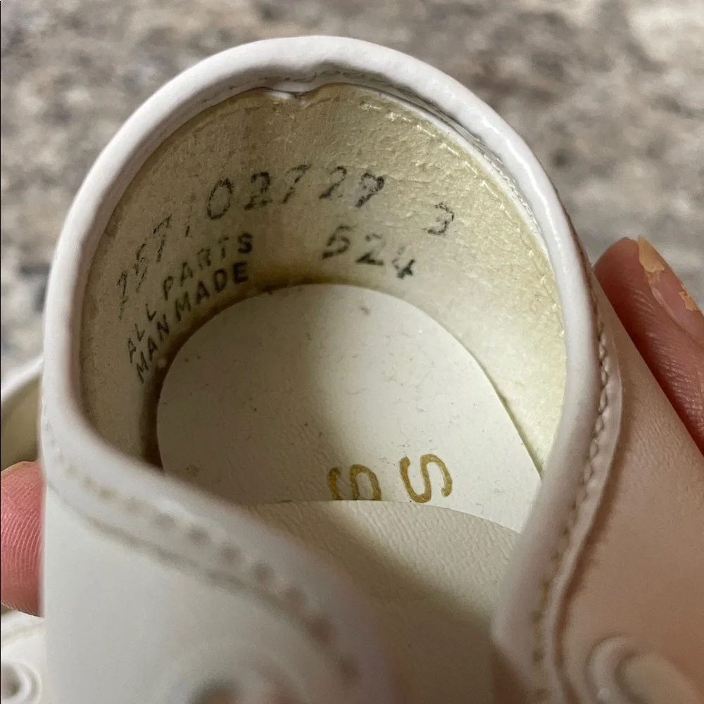 Vintage Small Steps White Crib Shoes Made USA